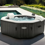 Intex Purespa Jet & Bubble Deluxe Set Πισίνα PVC Φουσκωτή Υδρομασάζ 201x201x71εκ.